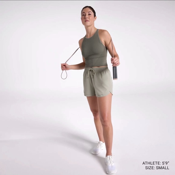 CALIA High Neck Seamless Tank NWT Size XS Padded Crop Top Brami Muted Green - Picture 3 of 8